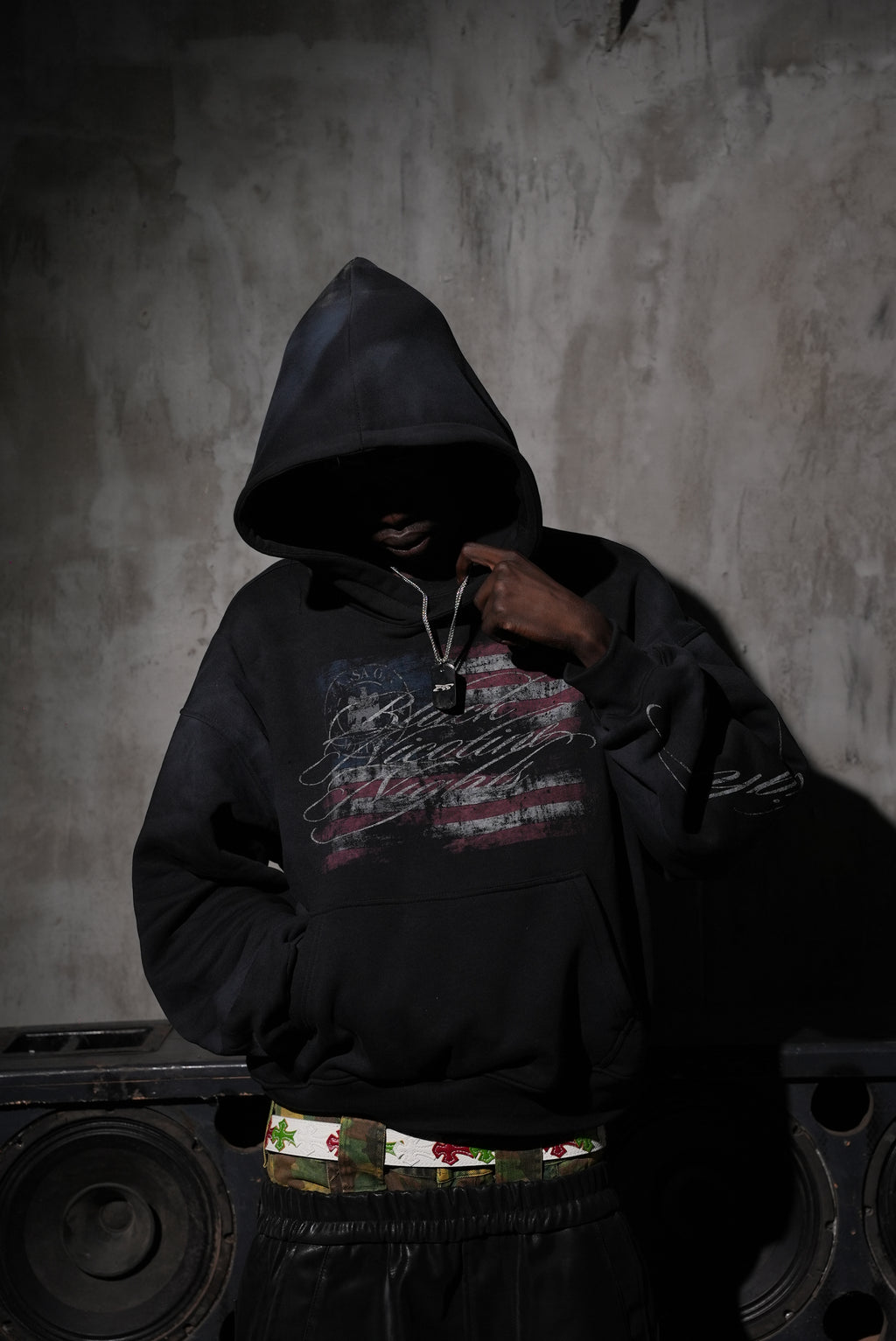 NICOTINE FADED BLACK HOODIE