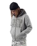 WSTDPTNL GREY LEOPARD HOODED ZIP-UP